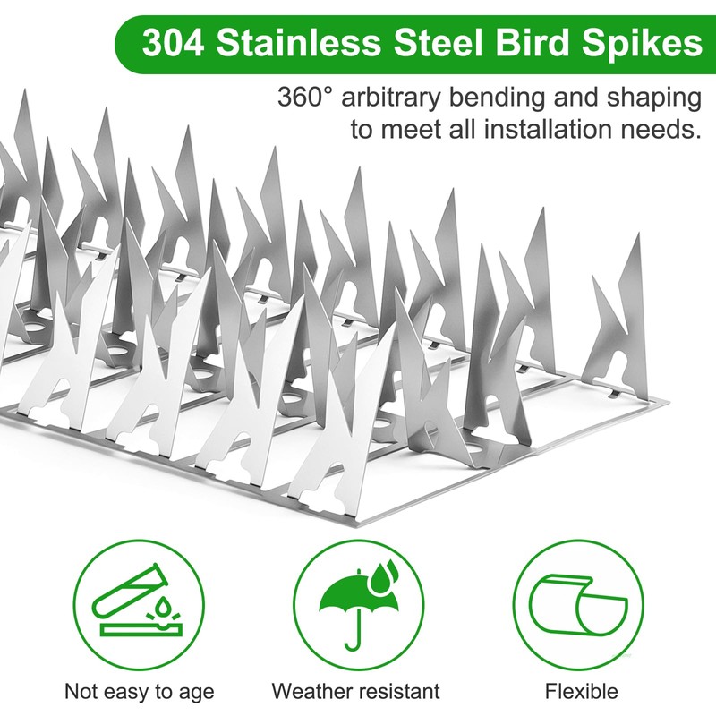 60 Pack Stainless Steel Squirrel Spikes for Bird Feeder, 60