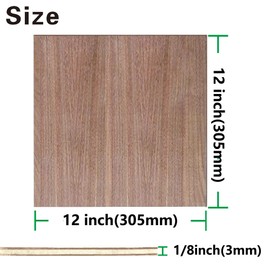 12 Pack Walnut Plywood Sheets 1/8",12x12x1/8 inch Plywood Sheets,3mm Walnut for Laser Cutting,Laser Engraving Blanks,Drawing & Painting,Thin Natural Unfinished Wood for Crafts,Scroll Saw Cutting