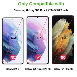 2 Pack Anti-Blue Light Screen Protector for Galaxy S21 Plus [Not Glass],Eye Protection Blue Light Blocking Screen Protective Film Flexible TPU Full Coverage Hydrogel Film for S21 Plus 6.7"