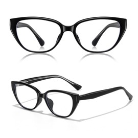 Icesor Cateye Retro Blue Light Blocking Glasses Lightweight UV400 Anti Eyestrain Protection TV Computer Gaming for Women(Black)