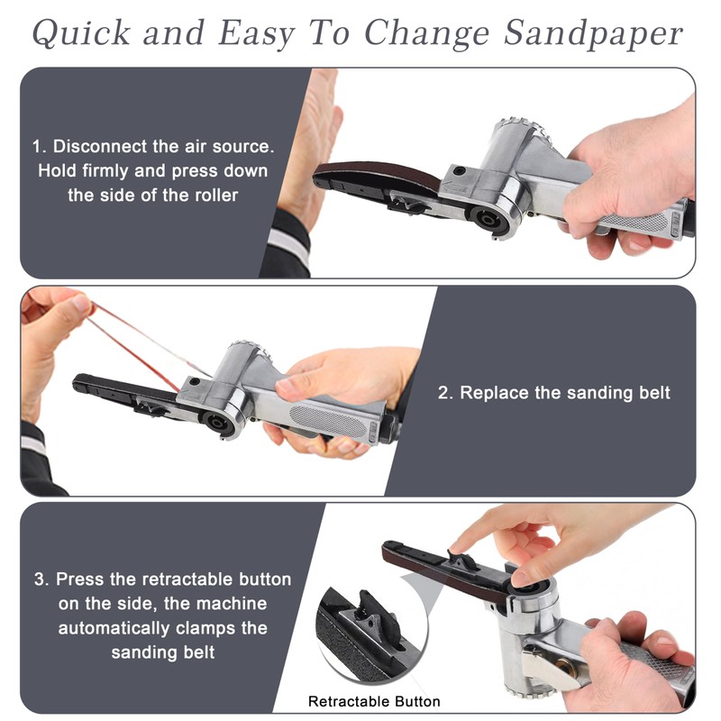 Belt Sander, Belt File, Compressed Air Sander, Pneumatic Polishing Tool,