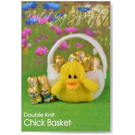 Knitting Pattern Chick Basket from Knitting by Post - Get Ready for an Easter Egg Hunt with Our Perfect Treat Holder Ready to be Knit in White and Yellow