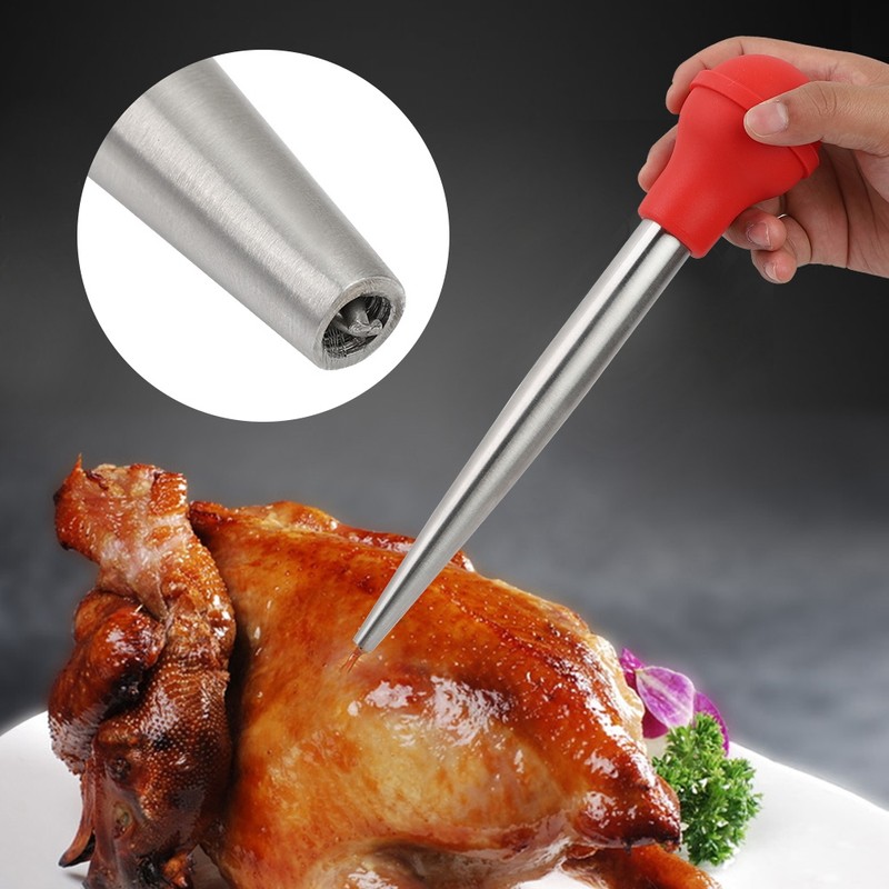 Stainless Steel Turkey Tool Marinade Seasoning Injector Kitchen Flavour Syringe