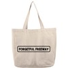 Natural Canvas Tote Bag Forgetful freeway funny street sign old