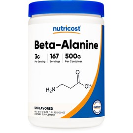 Nutricost Beta Alanine Powder 500 Grams (1.1lbs) - Pure Beta Alanine, Gluten Free & Non-GMO