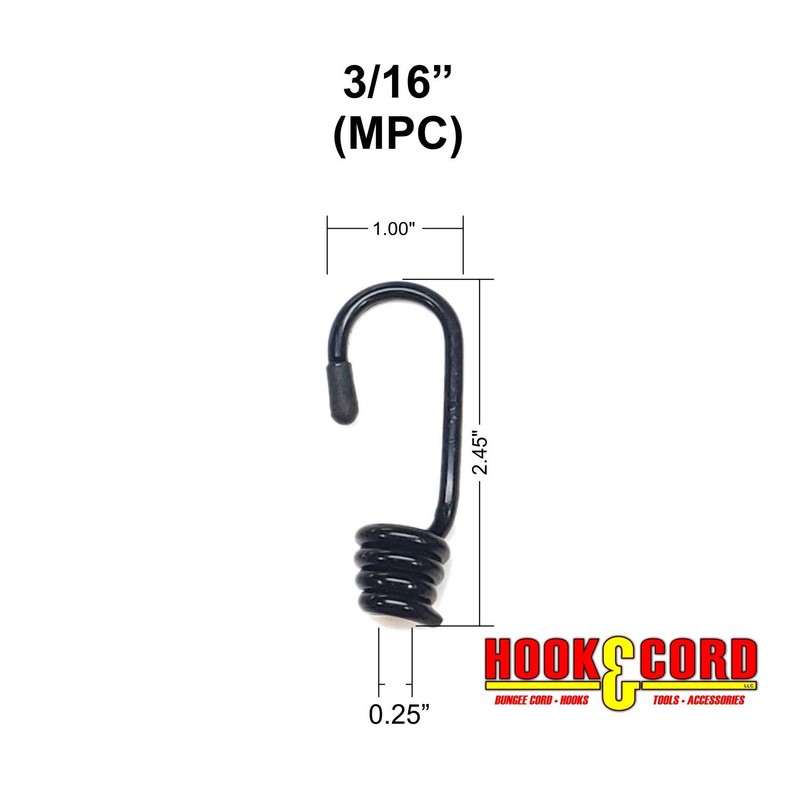 Hook & Cord - Metal Plastic-Coated Spring Hooks - Wire