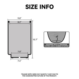 Kante 15.7 Inch Tall Concrete Planter, Round Pedestal Design Garden Pot for Indoor Outdoor Plants, Modern Garden Pot with Drainage Hole, Weathered Concrete Finish with Warm Brown Interior