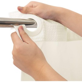 River Dream Stall Heavyweight No Hooks Required Dotted Waffle Weave Shower Curtain with Snap in Liner - 36W x 74H,Hotel Grade,Spa Like Bath Curtain,Graphite Cream