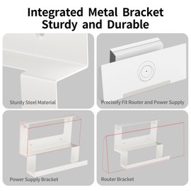 Starlink Gen 3 Mount, All in One Wall Mount for Starlink Standard Router and Power Supply, Space-Saving Metal Mounting Kit for Starlink V3 & Gen 3 Standard Router