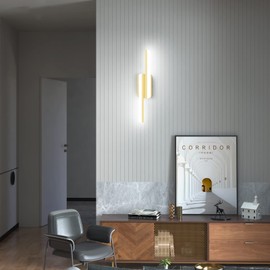 Ralbay 24" Modern Gold Vanity Lights for Bathroom 24W Frosted Aluminum LED Gold Bathroom Vanity Light Fixtures Over Mirror Modern Gold Bath Lighting 6000K White Light