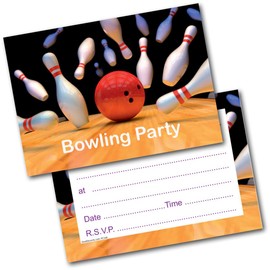 doodlecards Birthday Party Invitations Bowling Party Invitation 20 Ready to Write Postcards and 20 Envelopes. Printed in UK, Premium Quality & 100% Recyclable.