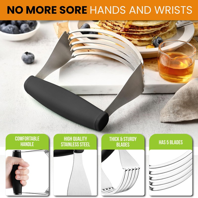 Spring Chef Dough Blender For Baking, Heavy Duty Dough Cutter