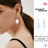 XGALBLA Women's White Teardrop Quartz Drop Earrings Natural Crystal Healing