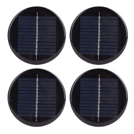 T best 4Pcs High Efficiency Round Solar Panel, 6V 80MM Diameter Polycrystalline Silicon, Multi-Color, 0.5W, 6V, 0.1A