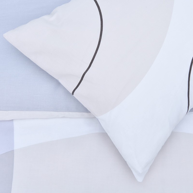 Sleepdown Oversize Geometric Panel Teal Blue Reversible Duvet Cover Quilt