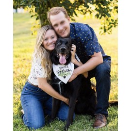 2 Pack Soon to be Big Brother Sister, White Flower Pattern Cotton Pet Dog Bandana, Pet Dog Pregnancy Announcement Gender Reveal Photo Prop for Dog Lovers Owner Gifts