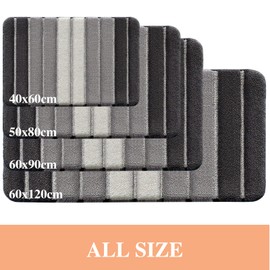 wyewye Microfibre Bath Mat, Door Mat, Bath Rug, Super Absorbent Bathroom Rug 40x60 cm, Grey