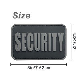 uuKen Security Forces Patch PVC Rubber 2x3 inches for Private Security Guard Tactical Vest Uniforms Cap Hats (Black and Gray, XS 3"x2")