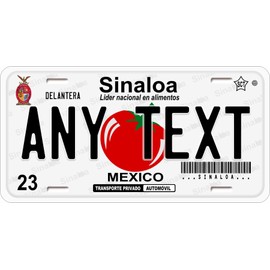 placas de Sinaloa personalizada