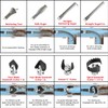 9-Piece Drain Snake Attachment Kit for Heavy-Duty Cables — Professional-Grade