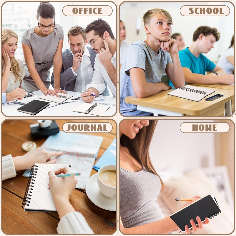 Jutom 2 Pcs Small Graph Paper Pads Notebook Mini Spiral