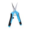 Hydrofarm Precision Pruners, Curved / Straight, Stainless/Tita - Blue Curved
