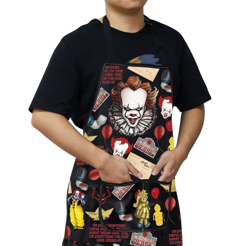 WZMPA Horror Clown Cooking Apron Horror Clown Lover Gift Welcome