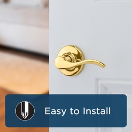 Weiser Belmont Brass Door Handle, Right-Handed Half Dummy Lever, Non-turning Interior Door Handles for Wardrobe, Closet Door & French Doors, Cabinet Handle/Cupboard Handles, Traditional Home Décor