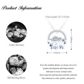 CONILOK Little Fish Zircon Sea Level Sterling Silver Necklaces for Women Teenage Girls Friend Silver Pendant Necklace Fashion Jewellery Ladies Gifts Birthday Christmas Valentine Mother's Day Presents