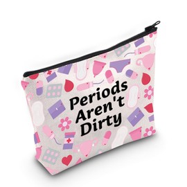 Funny Menstruation Gift Periods aren't Dirty Makeup Bag Sanitary Storage Bag Period Pouch with Zipper