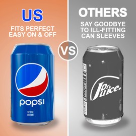 BeerSkin Skywin Silicone Can Covers that Look Like Soda - 10 Pack 12 oz (355ml), Reusable & Durable Soda Can Cover, Fun Kozies for Cans for Camping, Parties, Outdoor, Beach Accessories (Blue)