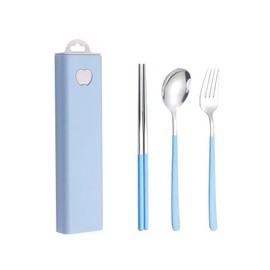 Cutlery Set, Stainless Steel, Chopsticks, Fork, Spoon, 3-piece Set, With Case, Combination Set, Outdoor, Portable Tableware Set, Hygiene, Students, Adults, Tableware Set, For Lunches, Work, School,