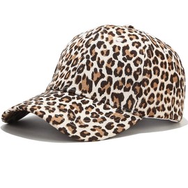 Yixda Baseball Cap Unisex Sun Hat Baseball Caps Adjustable Outdoor Sun Protection Cap, Leopard Beige