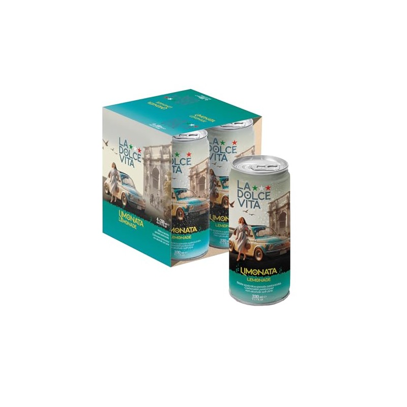 La Dolce Vita Italian Soda (Pack of 4, Lemonade)