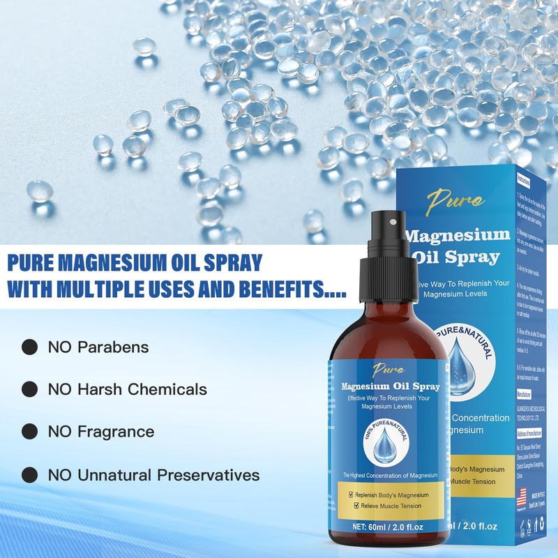 CtoCone Pure Magnesium Oil Spray, Spray, Oil for Feet, Magnesium