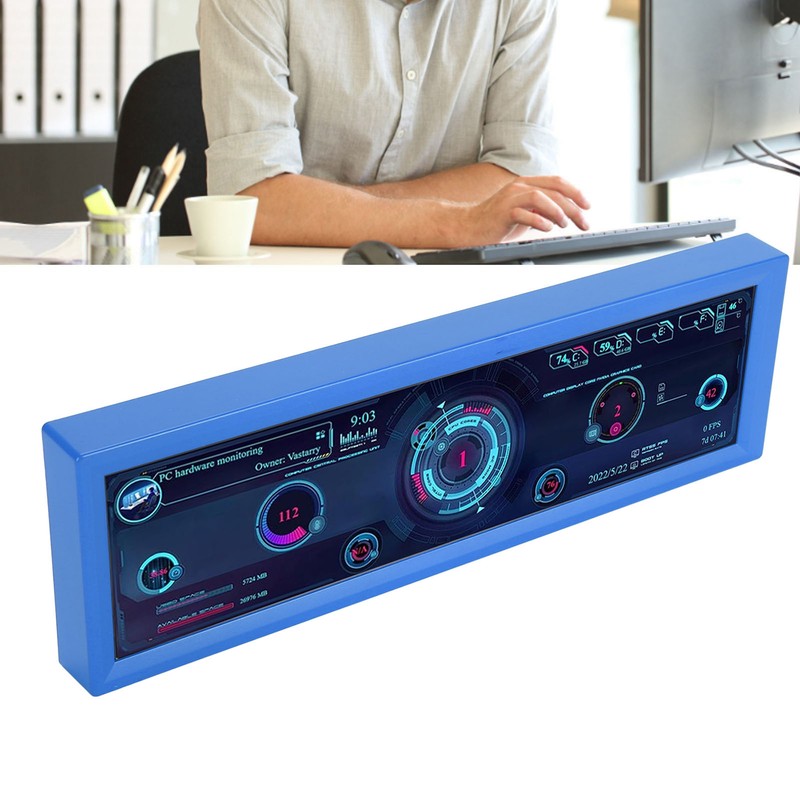 8.8 Inch PC Temperature Display Professional HD IPS 1920x480 LCD