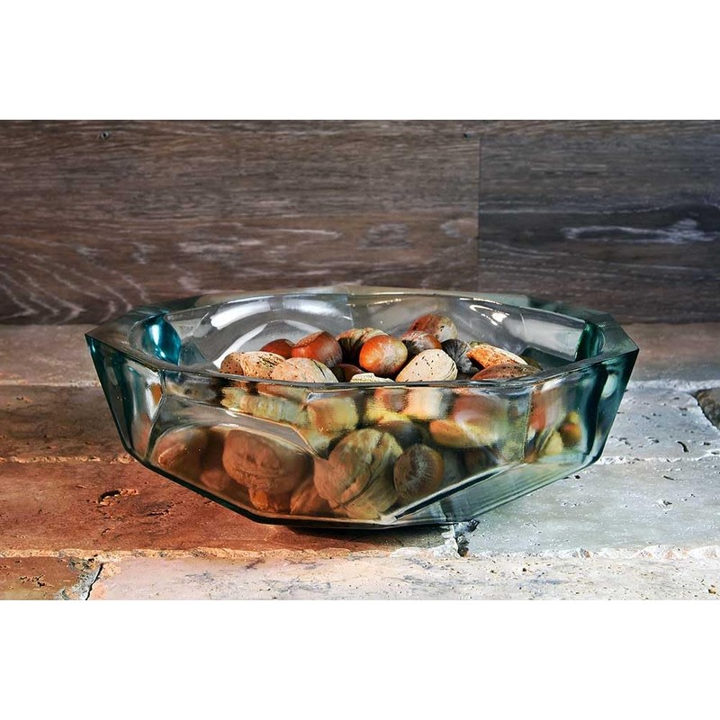 Couronne Company G7590 Origami Recycled Glass Bowl, 10", Clear, 1