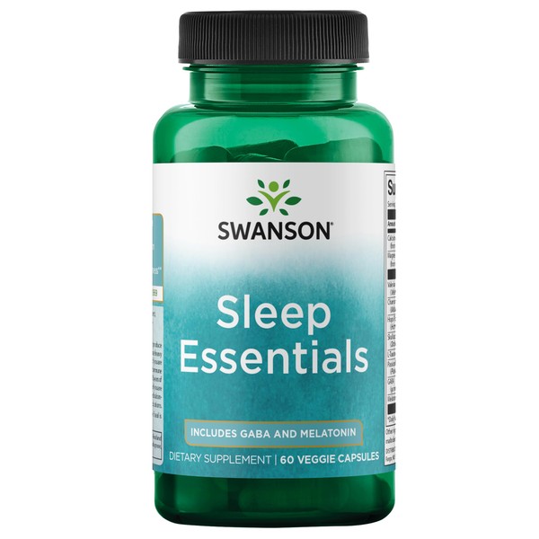 Swanson Sleep Essentials Includes GABA and Melatonin - 60 Veg Capsules
