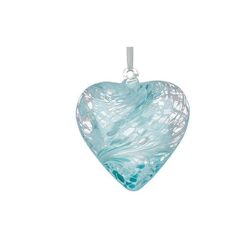 Sienna Glass HR8PASTELBL Small Glass Friendship Heart, Pastel Blue