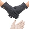 plumtree Women's Gloves, Smartphone Compatible, Cashmere, Cold Protection, Popular, gray