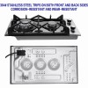 Eascookchef Kitchen Gas Cooktop Dual Burners Black Tempered Glass Countertop