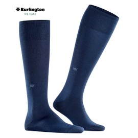 Burlington Leeds Knee Socks Opaque Warming Effect Virgin Wool, Blue Navy 6120
