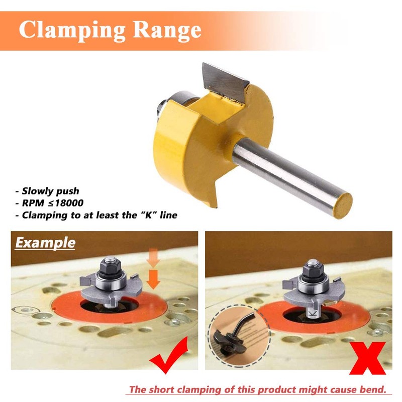 Mesee 1/4 Inch Shank Rabbeting Router Bit with 6 Bearings