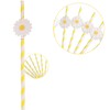 Disposable Daisy Paper Straws - Floral Straws for Kids Birthday