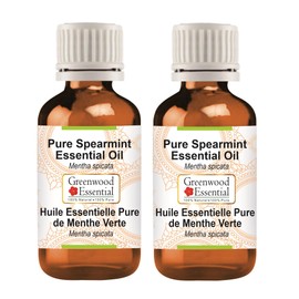 Greenwood Essential Pure Spearmint Essential Oil (Mentha spicata) Steam Distilled (Pack of Two) 100ml X 2 (6.76 oz)