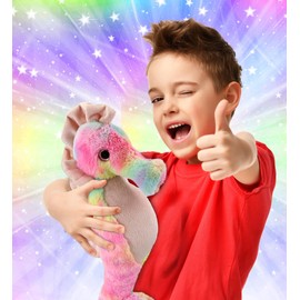 DolliBu Plush Seahorse Stuffed Toys - Soft Huggable Seahorse Plush Kit, Adorable Ocean Creature Plush Toys, Super Soft Plush Doll Sea Life Toys for Kids and Adults - 3 Pack