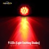 Partsam 5Pcs 2 Inch Round Led Marker Lights 9 Red