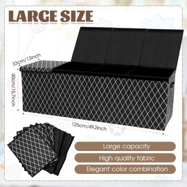 Patelai Extra Large Toy Chest with Lid Collapsible Toy Storage Organizer Kids Toy Bins Baskets Large Toy Box for Boys Girls Living Room Nursery Playroom(49.2 x 13 x 15.7'',White Rhomboid)