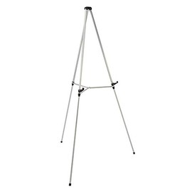 Quartet Easel, Aluminum, Lightweight, Telescoping, 66" Max. Height, Supports 25 lbs, Silver Finish (50E)
