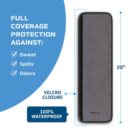 Dryva Seat Belt Cover, Extra Long, 20", Waterproof and Sweatproof, Premium Microfiber, Padding for Comfort, Full Coverage, Machine Washable (Gray, 2 Pack)